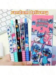 Disney 5pcs/Set Stiddy Cartoon Character Ballpoint Pen, A Gift For Students, A Holiday Gift, A Writing Tool, Stationery, Office Supplies, A Birthday Gift, A Party Gift, Suitable For Giving As A Gift - Multicolor - View 8