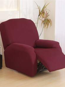 4/6/8pcs All Season Solid Color Sofa Slipcover, Suitable For Office, Living Room, Home Decor, Machine Washable - Burgundy - View 4