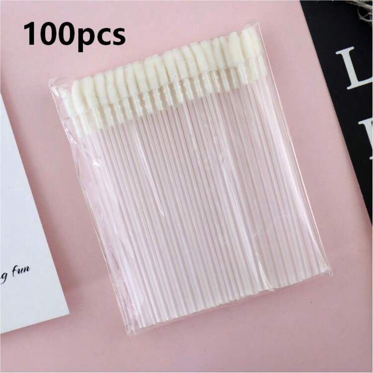 100支一次性唇刷、唇彩涂抹器、睫毛膏刷、化妆工具 - 查看 11