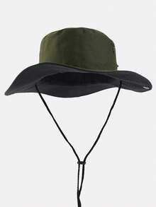 1pc Men's Solid Color Sun Visor Hat, UV Protection Wide Brim Bucket Hat For Outdoor Fishing, Suitable For Daily Use, Summer, Beach, Holiday - Multicolor - View 8