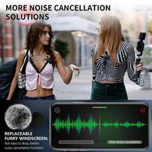 Tangle-Free Live Streaming Equipment And Accessories 2026 Upgraded Wireless Lavalier Microphones Compatible With Iphone, Android- 2 Packs Mini Clip-On Mics With Noise Reduction For Vlog, Recording & Live Streaming Mother's Day Birthday Gift - Black - View 2