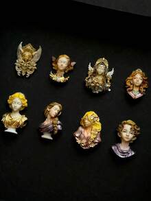 1 pieza Molde de arte de uñas 3D con patrón floral, marco con alas, castillo y ángel de estilo vintage, plantilla de decoración de uñas de silicona transparente - transparente - Ver 6