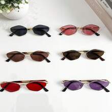 New Stylish Frameless Glasses With Cut Metal Side Beams, Unique Retro High-End Design, Suitable For Both Men And Women, Ideal For Street Photography, Fashion Shows, And Everyday Wear. - hồng - Xem 10