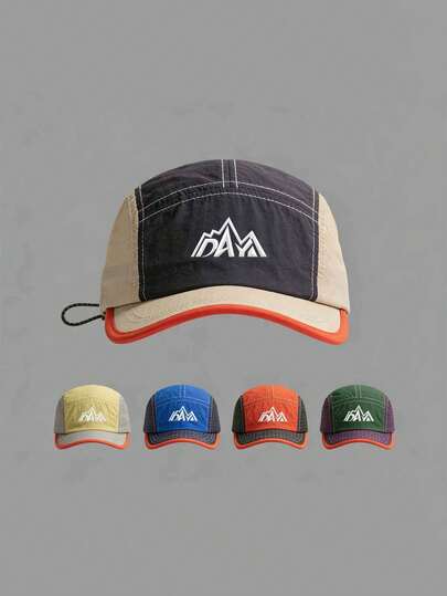 1pc Color Block Mountain & Letter Print Baseball Cap, Polyester Breathable Casual Hat, Suitable For Daily Wear, Great Gift For Family, Friends, Boyfriend/Girlfriend, Christmas, Mother's Day, Father's Day, Teacher's Day, Birthday