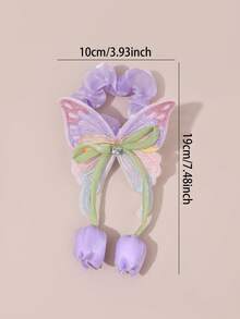 1pc Butterflytulip Hair Ties For Girls Legant Tulip Design Hair Scrunchies Cute & Sweet Hair Accessories For Teen Girls - Multicolor - View 7