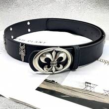 Holy Sword Cross Belt - Celebrity Style Men's Rivet Embossed Belt - [Dây leo đen] Dây đeo Thánh kiếm - Xem 11