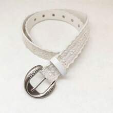 Thắt lưng nữ phong cách Y2K màu trắng thêu ren với khóa bạc khắc chữ SWA – Dây thắt lưng khoét rỗng dễ thương phù hợp với quần jeans, váy ngắn, đầm, trang phục thường ngày và phong cách đường phố. - Nhiều màu - Xem 8