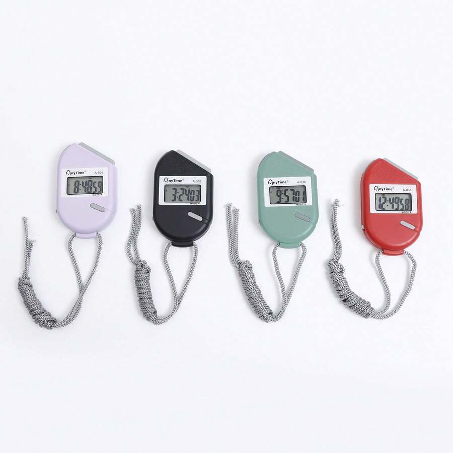Electronic Stopwatch, Timer With Digital Display, Suitable For Student Activities And Fitness, With Date And Time Display, Can Be Turned Off. - Black - View 1