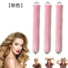 Lazy Person's Wavy Hair Styling Tool - Big Wavy Sleep Curling Iron No-Heat Sponge Sleep Curling Wand For Hair Ends - 粉紅色三件裝 - 查看 3
