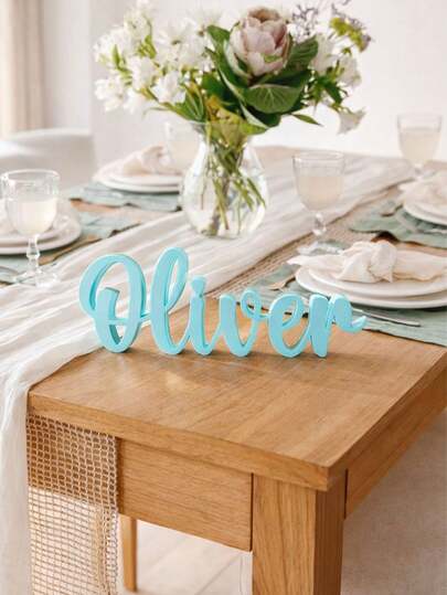 1 Piece Custom Wedding Banquet Table Card, Font Color Optional, Catering Decoration, Exclusive Unique Gift For Newlyweds, Bedroom Wall Decoration, Integrated 3D Letter Decoration, Couple Souvenir, Exquisite Anniversary Gift Suitable For Special Occasions