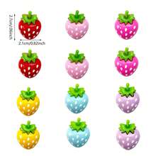 12pcs Colorful Strawberry Fridge Magnets, Strong Adhesive, Kitchen Office Refrigerator Decor, Home Decoration Accessories - 12 PCS - View 2