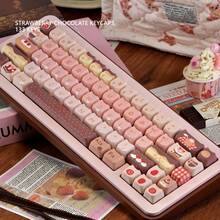 草莓巧克力可爱键帽，高品质DIY五面热升华机械键盘键帽 - 查看 3
