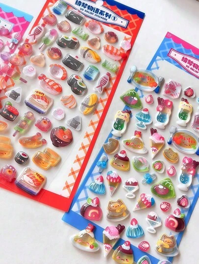 Pegatinas en relieve 3D, Fundas de teléfono de cristal DIY lindas, Pegatinas para tazas de agua, Juguetes de balanceo, Decoraciones y manualidades para cuadernos, Pegatinas de tijeras, Extensiones adhesivas para diarios, Pegatinas en relieve 3D, Pegatinas de paisaje