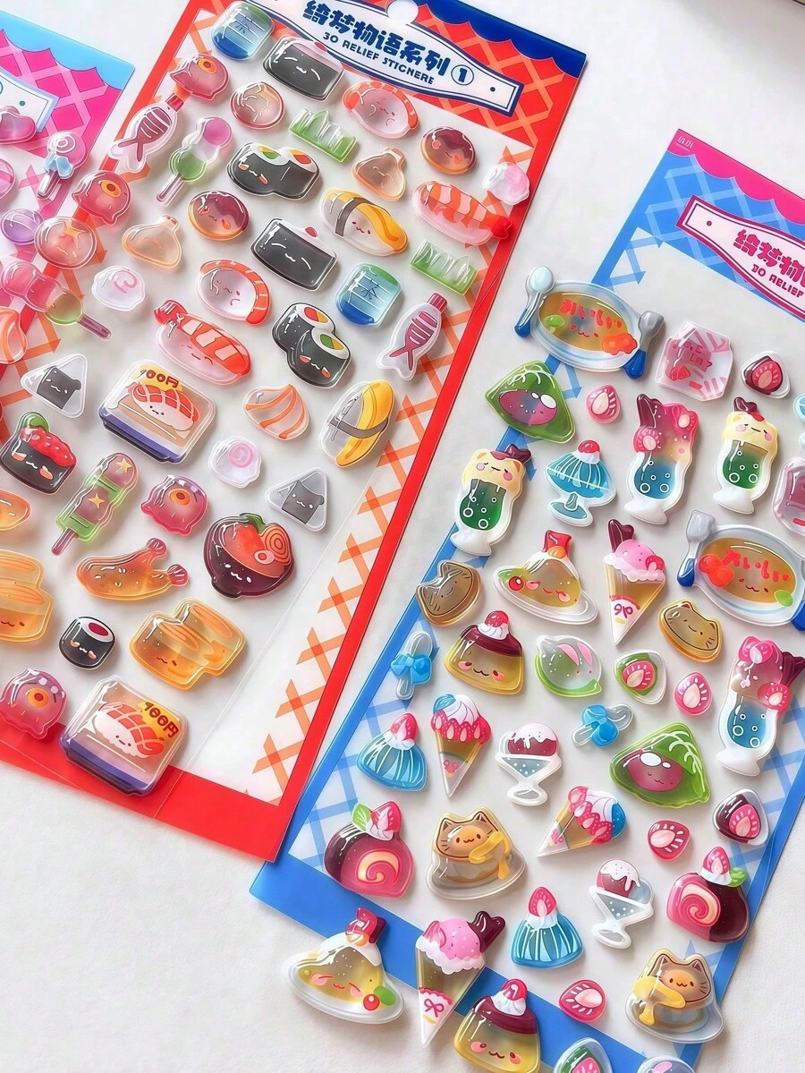 Nhãn dán nổi 3D, ốp điện thoại DIY hình pha lê dễ thương, sổ tay, nhãn dán cốc nước, đồ chơi bập bênh, đồ trang trí sổ tay và đồ thủ công, nhãn dán kéo, phần mở rộng sổ nhật ký dán, nhãn dán nổi 3D, nhãn dán phong cảnh - Nhiều màu - Xem 1
