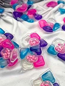 100 piezas Perlas de detergente para la ropa 5-en-1, perlas de lavandería, fragancia duradera, eliminación potente de manchas, protección del color, detergente concentrado para la ropa, perlas de gel para la lavandería, perlas perfumadas, detergente para la ropa, suavizante de telas, antibacteriano y prevención de ácaros del polvo, fragancia duradera, eliminación de manchas, apto para lavadoras y lavadoras - Multicolor - Ver 5