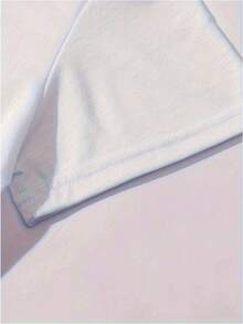 T-shirt de sport décontracté à col rond, manches courtes, en fibre de polyester 180 g, imprimé directionnel, idéal pour le printemps et l'été, les activités de plein air, la maison, le sport, les fêtes, les vacances, une tenue printanière, en coton. - Blanc - Voir 3