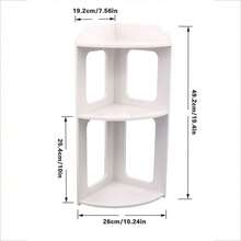 Three-Tier Corner Open Shelving Unit, Corner Display Bookshelf, Bedside Open Storage And Display Bookcase, Suitable For Living Room, Bedroom, Home, Kitchen, And Office Storage Cabinets. (Mother's Day) - 白色 - 查看 2
