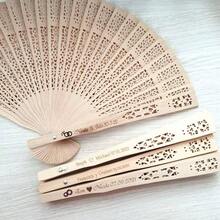 - Abanicos plegables de mano personalizados para boda, abanicos de sndalo grabados, regalo de abanicos personalizados para compromiso, regalos de novia, detalles de, regalos de padrinos - 33 - Ver 7