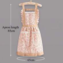 1pc Women's Kitchen Apron, Easy To Wipe, Fashionable Princess Style Cooking Apron, Floral Pattern Bib Apron, Oil & Stain Resistant Princess Dress Style - Multicolor - View 2