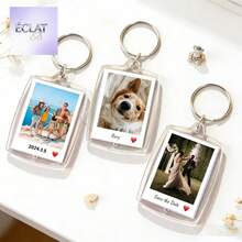 Custom 1pc Photo And Text Acrylic Keychain Personalized Couple Key Ring Exquisite Versatile Gifts For Valentine's Day Birthday Anniversaries Him Her Boyfriend Girlfriend Family Friends Ideal For School Office Dorm Room Delicate Cute Stylish Unisex Y2K Kaw BFZO - 多彩 2(音樂風格) - 查看 1