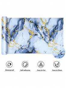 Waterproof, Removable And Peelable Contact Paper For Kitchen Countertops, Thick Glossy Blue Wall Paper For Kitchen Cabinets, Bathroom, Desks, Furniture Surfaces, Tabletop Protectors, Elegant Surface Decor - Oil-proof Sticker - View 8
