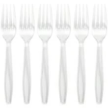 Premium Disposable Clear Plastic Forks 50 Count Transparent Durable And Convenient For Parties Events And Everyday Use - Clear - View 1