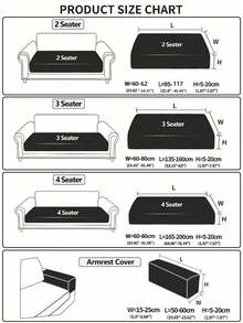 1 tấm bọc ghế sofa sang trọng - Mềm mại & Thoáng khí, Chống trượt & Chống thấm nước, Bảo vệ đồ nội thất - Tấm bọc sofa thời trang, Phù hợp cho phòng ngủ, văn phòng, phòng khách, v.v. - Dễ dàng vệ sinh, Bền bỉ, Trang trí nhà cửa phong cách, Bọc sofa 1/2/3/4 chỗ ngồi - Màu xám đen - Xem 3
