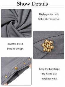 4/6 chiếc khăn xếp kiểu turban cho mũ đội đầu kiểu châu Phi, khăn trùm đầu đính hạt, mũ len. - màu sắc - Xem 5