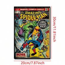 Marvel 1张复古蜘蛛侠漫画海报，复古漫威墙饰，完美的返校、万圣节、圣诞节和生日礼物，送给超级英雄粉丝。 - 彩色 - 查看 11