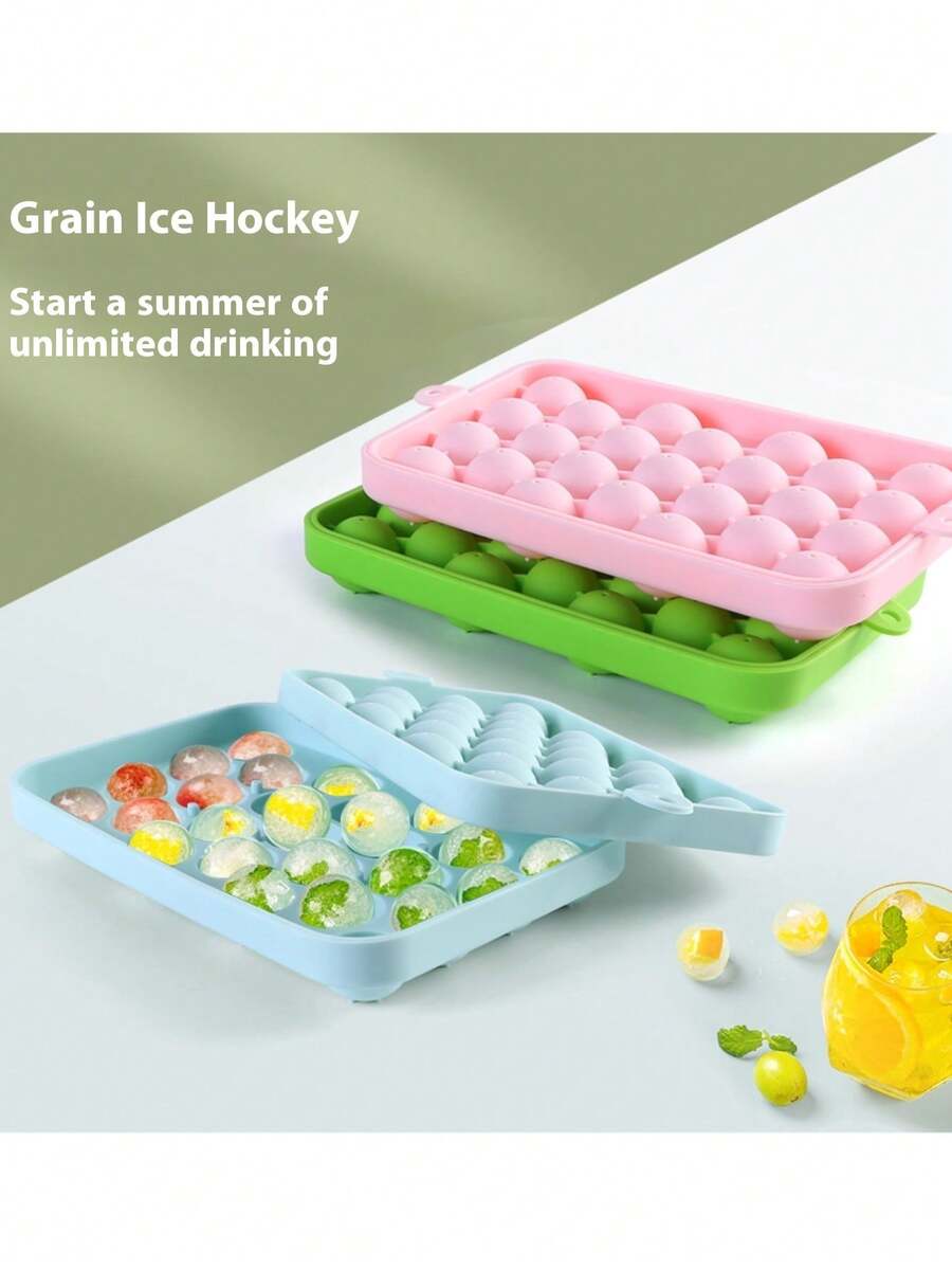 25-Cavity Silicone Ice Cube Tray, Small Ice Ball Mold, Whiskey Ice Cube Mold, Fruit Ice Cube Tray With Lid, Grape Shaped Handmade Soap Mold, Home Ice Cube Maker, Suitable For Summer Home Use, Bars, Clubs And Outdoor Summer Beverages, Refrigerator Ice Tray, Freezing, Parties, Travel, Weddings, Birthdays, Kitchens, Storage, Outdoor, Halloween, Christmas, Thanksgiving Supplies, Ice Cube Trays, Ice Makers, Kitchen Accessories