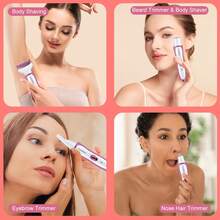 1件套USB充电式4合1多功能套装，女士电动剃须刀，鼻毛修剪器，眉毛修剪器 - 查看 8