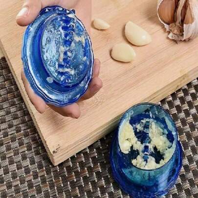 1pc Mini Garlic Press - Manual Garlic Crusher, Garlic Peeler, Handheld Garlic Presser, Kitchen Tool For Mincing Garlic, Onion, Ginger, Fruits, Salad, Vegetables