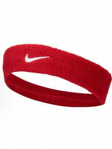 NIKE Premier Training Sport Headband - Thick, Soft, Cotton Blend, Moisture-Absolving - 紅色 - 查看 3
