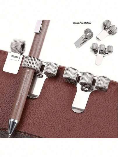 Robuster Metall-Federclip, aus Kohlenstoffstahl gefertigt, geeignet für Kugelschreiber, Füllhalter und Marker, minimalistischer Schreibtischorganizer, verstellbar und mit festem Griff, passend für fast alle Kugelschreiber, Füllhalter und Marker, ideal für Tagebücher, Notizbücher und Büromaterial, kann auch für Kosmetik, Schreibwaren und Nagellackaufbewahrung sowie Schlafzimmerdekoration verwendet werden