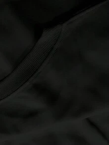 Sudadera Casual de Cuello Redondo con Estampado DADDY Saurus para Hombre - Estilo Vintage Casual de Otoño/Invierno, Unisex, Corte Relajado, Manga Larga - Negro - Ver 5