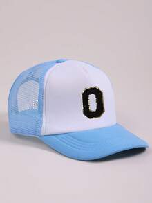 1pc Kids' 26 Letter Mesh Baseball Cap, Unisex Blue Sun Hat, Suitable For Outdoor Activities And Daily Wear, UV Protection - Multicolor - View 33