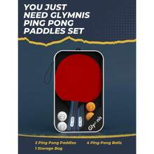 1 Set Ping Pong Paddles Table Tennis Rackets With Balls Storage Case For Indoor Outdoor Game Family Party Sports Activity Accessories - 2 Paddles+4 Balls - View 6