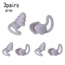 3 Pairs 3-Layer Silicone Sleep Earplugs, Soundproof Noise Reduction, Hearing Protection, Soft Reusable, Suitable For Sleeping, Swimming, Beach, Pool Fl - Multicolor - View 4