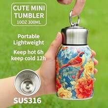 Botol Air Olahraga Mini 300ml/10oz, Baja Tahan Karat 316, Isolasi Dinding Ganda, Dengan Pegangan & Tutup Anti Bocor, Saringan Teh Terintegrasi, Cocok Untuk Penggunaan Musim Panas di Luar Ruangan, Tahan Guncangan & Dapat Digunakan Kembali - MultiWarna - View 10