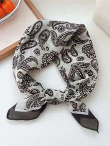 1pc Bandana Scarf For Women, Cashew Leopard Print, Linen Fabric, Head Wrap, Neck Scarf, Suitable For Daily Use,Beach,Holiday - Multicolor - View 10