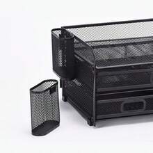 Giá đựng đồ dùng nhà bếp đa năng để bàn, giá đựng đũa, hộp đựng bút văn phòng, hộp đựng bút lưới hình bầu dục, hộp đựng bút để bàn và hộp đựng bút kim loại gắn bên hông - Vật dụng thiết yếu cho đồ dùng học tập - màu đen - Xem 7