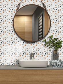 OUTANA 10pcs Waterproof PVC Vinyl Bathroom Tile Wallpaper - Self-Adhesive, Washable, Waterproof, Moisture-Proof, Easy To Clean, Removable Home Decor Stickers For Living Room, Bathroom, Kitchen, Bedroom, Office, Furniture, Dorm, Back To School, Halloween Decor - Multiple Styles - View 7