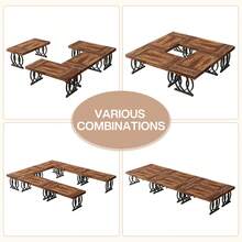 FINMIND 5 Ft Conference Table For 4 To 6, 63-Inch Rectangle Meeting Table Modern Computer Desk With Metal Base, Business Furniture For Home Office, Boardroom, White & Gold - Brown and Black - View 5