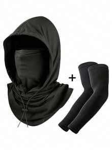 2件/1件 带帽全脸防晒袖套，夏季防风面罩颈套，透气防晒面罩 - 彩色 - 查看 2