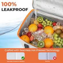 INSMEER ielera Portátil Grande 50L para 75 Latas B Térmica Impermeable y Antifugas Cooler Pble con Correa de  Ideal para  Camping y - Gris - Ver 4