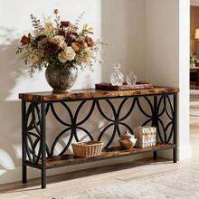 Sofa & Console Tables - Black, Rustic Brown - View 4