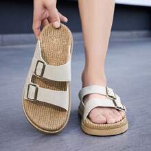 Große Größen 1 Paar (Größe 39-45) Neue Frühlings-/Sommer-Sandalen für Herren mit Schnalle, dicke weiche Sohle, Damen Große Größen Flach-Sandalen, super leicht und atmungsaktiv mit offener Zehenpartie, rutschfest und strapazierfähig im arabischen Stil, modische Birkenstocks-Sandalen, geeignet für Zuhause, Büro, Strand, Wandern, Pendeln, vielseitig einsetzbar - Khaki - Übersicht 7