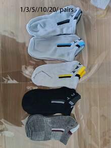 1/10/20/30/50/100 Pairs Men's Breathable Mesh Casual Simple Lightweight Sports Socks - Multicolor - View 7