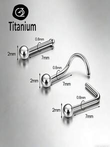 Khuyên mũi mini STM-F136 bằng titan 20G0.8mm, bi tròn và đính kim cương G23, kiểu dáng thanh thẳng, thanh chữ L, thanh cong, trang sức xỏ mũi phổ biến và được ưa chuộng dành cho nữ. - MŨI - Xem 10