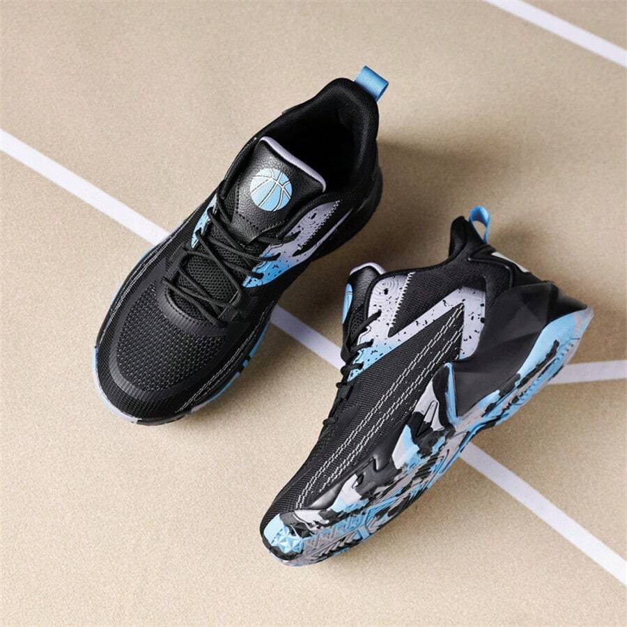 高品质篮球鞋，耐磨，增高，休闲，时尚，运动，跑步鞋，软底篮球鞋 - 黑紫 - 查看 1